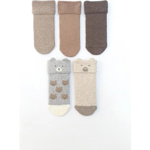 Mem Socks 5'li Kaydırmaz Havlu Çocuk Çorabı