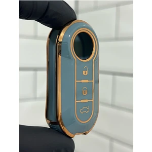 Barkas Elektronik Fiat Doblo Ducato Fiorino Punto 500L Bravo Sustalı Nano Anahtar Kılıfı Gri Gold