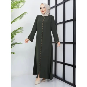 Büyük Beden Taş Detaylı Ferace