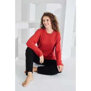 Uzun Kol Deve Tüyü  Pamuklu Kadın Pijama Takımı