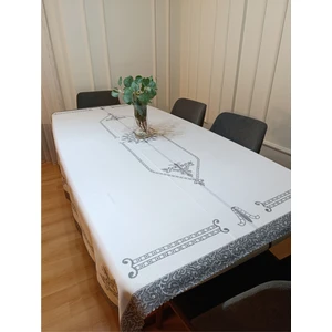 Nunu Teks Nakış İşleme Desenli Masa Örtüsü | Dertsiz Kumaş Masa Örtüsü | Leke Tutmaz Kumaş | 160x220 cm