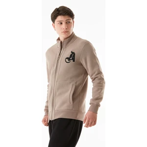 3 Iplik Harf Baskılı Fermuarlı Dik Yaka Sweatshirt