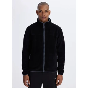 Düz Siyah Erkek Polar Sweatshırt 361V8HW Berıt