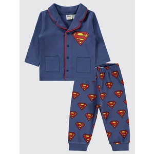 Süperman Erkek Çocuk Pijama Takımı 6-18 Ay Indigo