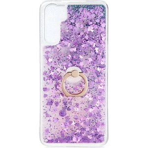 Oppo Reno 3 Kılıf Yüzüklü ve Sıvılı Şık Diana Premium Silikon Kapak