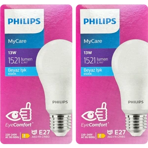13W (100W) 6500K (Beyaz Işık) E27 Duylu LED Ampul (2 Adet)