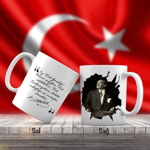Asil Hediyelik Istikbal Göklerde Mustafa Kemal Atatürk ve Unutulmayan Sözleri -Kupa Bardak