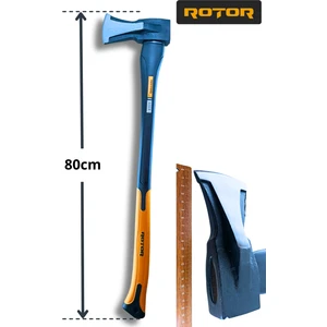 Fiber Plastik Saplı Odun Yarma Baltası 2kg (80 Cm toplam UZUNLUK)