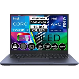 Expertbook B5 B5602CBN-I7126016512DS Intel Core I7-1260P 16GB 512GB SSD 4gb Arc A350M 16" 4K Wquxga OLED Freedos Taşınabilir Taşınabilir Bilgisayar