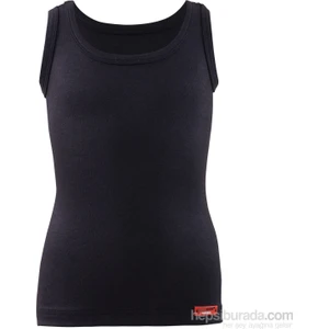 Unisex Çocuk Termal Kalın Askı Atlet 2. Seviye Içlik _ Sıyah  9264
