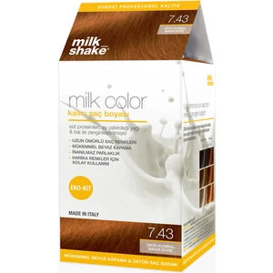 Milk_shake Milk Color Eko-Kit Saç Boyası Orta Kumral Bakır Dore 7.43