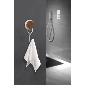 Okyanus Home Ahşap Desenli Magic Fix Sihirli Yapışkan Beyaz Tekli Askı