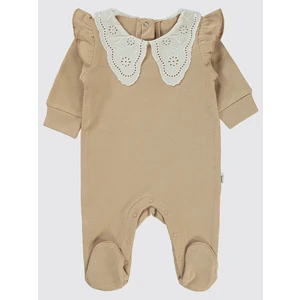 Civil Baby Kız Bebek Patikli Tulum 1-9 Ay Bej