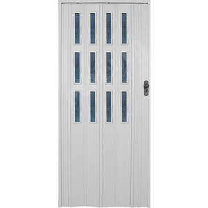 Penguen Akordeon Kapı Beyaz Renk 3 Sıra Camlı 12 mm - En 87 cm