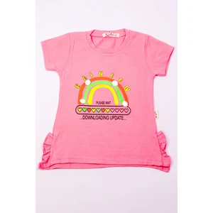 Kız Çocuk Tshirt Gökkuşağı Baskılı A2
