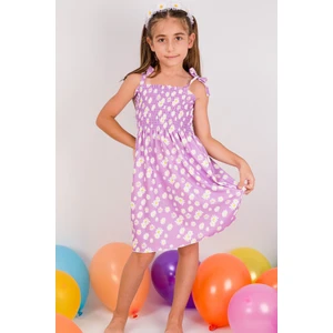 Kız Çocuk Askılı Elbise Çiçek Desenli B35