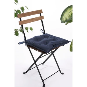 Adarya Home Düz Dekoratif Pofidik Sandalye Minderi Bağcıklı 40 x 40 (Lacivert)