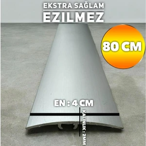 Geniş 4cm Kapı Eşik Profili Parke Kapı Altı Çıtası Alüminyum 80 cm Silikon Hediyeli Ekstra Kalın