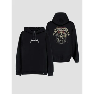 Metallica Müzik Grubu  Baskılı Kapşonlu Unisex Siyah Sweatshirt Hoodie