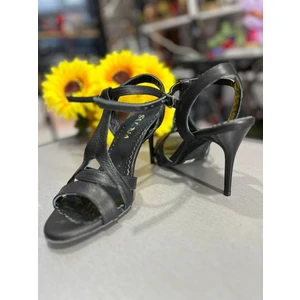 Siyah Mirada 8,5 cm 13 Pont Topuk Boyu Tango, Dans ve Abiye Ayakkabı