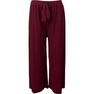 Kadın Pantolon Pamuklu Burgu Kumaş Beli Lastikli Saç Örgü Modelli Likralı Geniş Paça