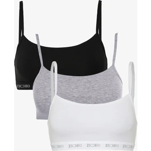 Kadın 3'lü Ince Ip Askılı Çıkarılabilir Pedli Pamuklu Büstiyer Sütyen