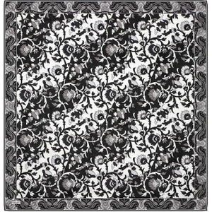 Bursa İpek Siyah Şal Desen Vual Ipek Eşarp