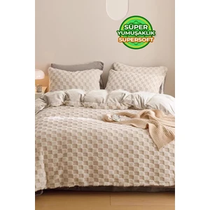 Evlen Home Collection Çift (Taraflı) Kişilik Kürk Yorgan Uyku Seti Yumuşak Wellsoft Peluş 3 Parça Polo