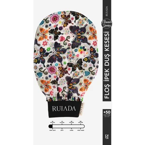 Flowers Series +50 Factor %100 Floş ipek İnce Banyo Duş Kesesi Peeling Eldiveni (BUTTERFLY)