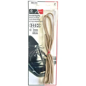 Özel Lastik Bej 3 mm 60 cm Yuvarlak Ayakkabı Bağı, Bir Çift Ayakkabı Bağcığı 990 072