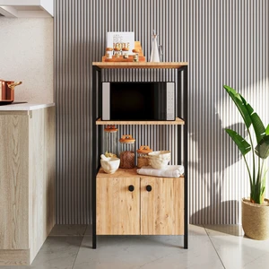 Yg Decor Ygdecor Mutfak Standı Kapaklı 4 Raflı Mikrodalga Fırın Rafı Çok Amaçlı Dolap Mutfak Rafı Mutfak Bangosu