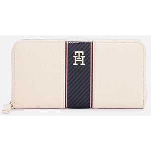 Kadın Th Logo Fermuarlı Cüzdan - Krem