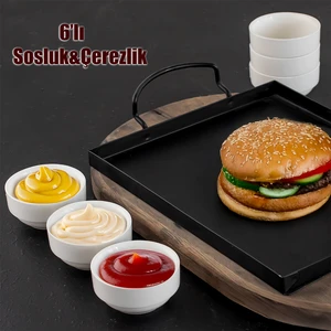 Bone 6'Lı Sunumluk Kase Mini Çerezlik Şekerlik Reçellik Sosluk Çerezlik Kase Seti