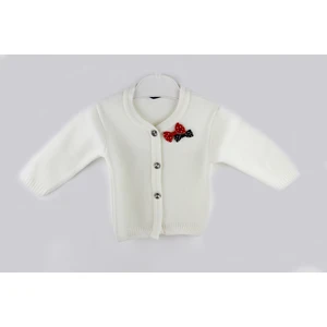 Nurcan Bebe Kırmızı Fiyonklu Ince Triko Ceket