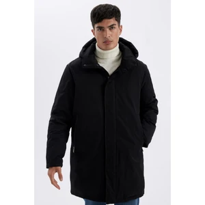 Su İtici Regular Fit Kapuşonlu Cepli Astarlı Uzun Şişme Mont D1231AX24WN