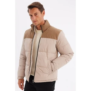Su Geçirmez Şişme Mont Slim Fit Dar Kesim Dik Yaka Fermuarlı Cepli D1283AX24WN