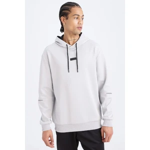 DeFactoFit Standart Fit Kapüşonlu Basic Düz Sporcu Sweatshirt D3736AX24WN