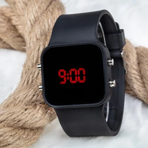 Dijital Mat Siyah Kasa LED Kol Saat Silikon Bileklik Yeni Model ST-303179