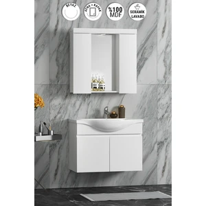 Yıldız Banyo Dolabı 80 cm Asma Beyaz Mdf