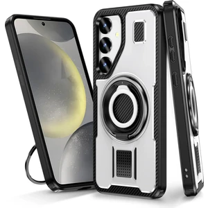 Samsung Galaxy S24 Fe Uyumlu Standlı Selfie Yüzüklü 2mm Kamera Yükseltli Tank Kılıf
