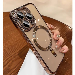 M.TK Moveteck Apple iPhone 16 Pro Uyumlu Kılıf Magsafe Wireless Şarj Destekli Parlak Çöl Titanium Renkli Kenarlı Arkası Şeffaf