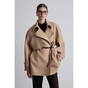 Mari Kruvaze Trenç Kaban Camel