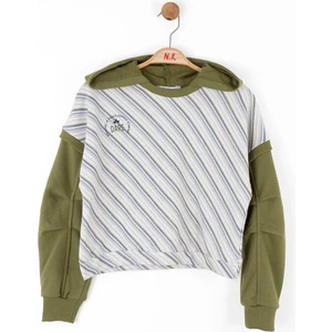 Forest Çizgili Kapüşonlu Iki Iplik Sweatshırt