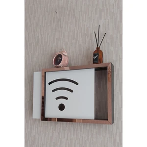 HKM Ticaret Siyah-Rose 30 x 40 x 7  cm  Wifi Amblemli Duvara Asılabilir Sigorta ve Modem-Wifi Saklama Kutusu! Saklama Kutusu
