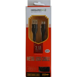 3.1A  Örgülü A Serisi Typ-c Data Kablosu Gri-Siyah