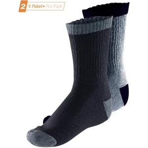 Çocuk Termal Çorap 2. Seviye 2'li Paket 9996 - Siyah Antra