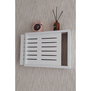 HKM Ticaret Beyaz 25 x 35 x 7  cm  Izgaralı Duvara Asılabilir Sigorta ve Modem-Wifi Saklama Kutusu! Saklama Kutusu
