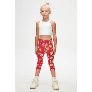 So Cool Kız Çocuk Desenli Diz Altı Tayt Kapri