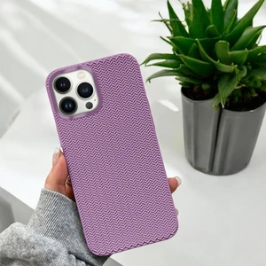 Epa Center Dokuma Desenli Silikon Apple iPhone 15 Plus Kılıf Lila
