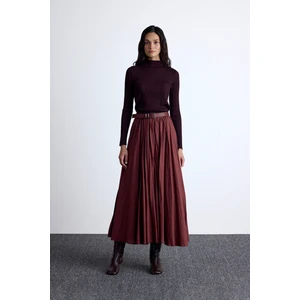 Pılıse Maxı Etek Bordo
